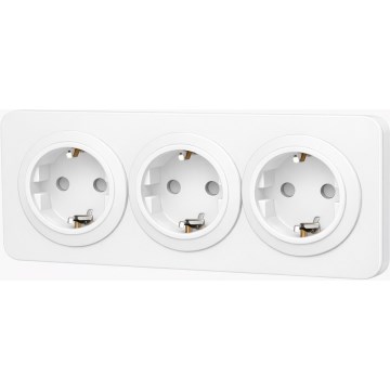 Aigostar - domová zásuvka s rámikom 3x SCHUKO 250V/16A biela