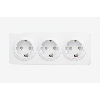 Aigostar - domová zásuvka s rámikom 3x SCHUKO 250V/16A biela
