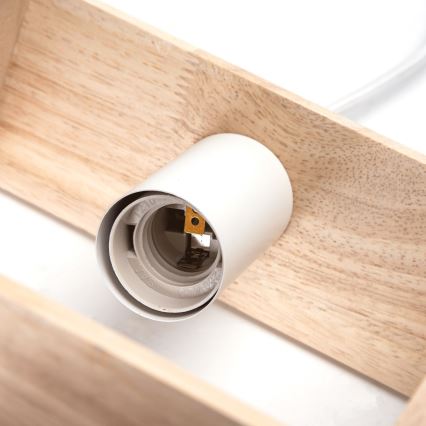 Aigostar - Drevený luster na lane 1xE27/60W/230V borovica