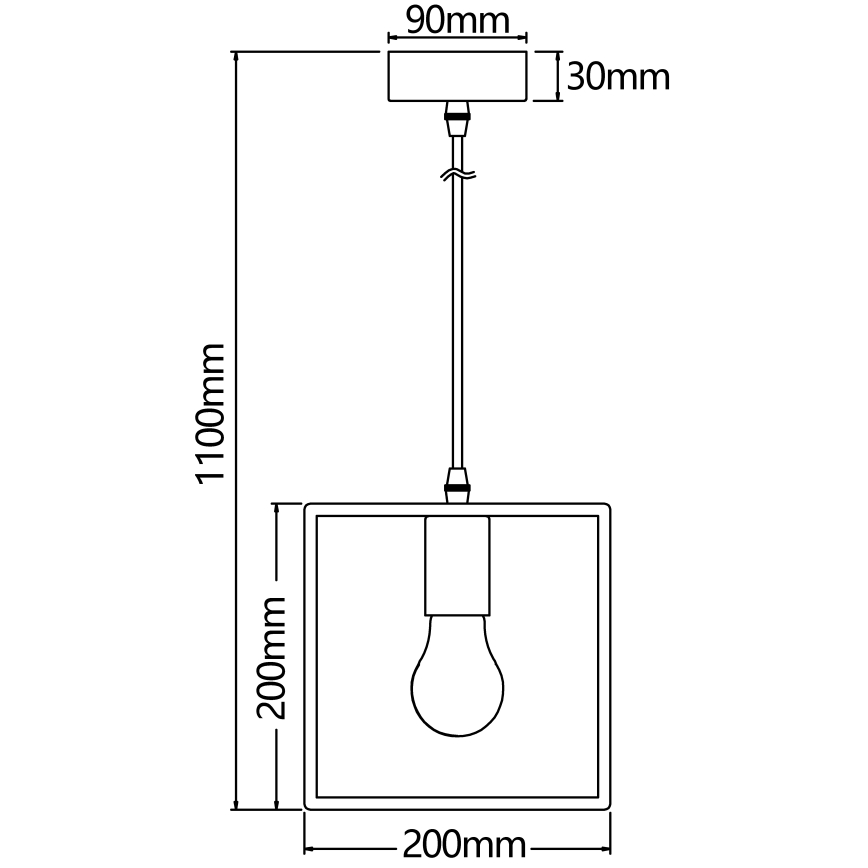 Aigostar - Drevený luster na lane 1xE27/60W/230V borovica