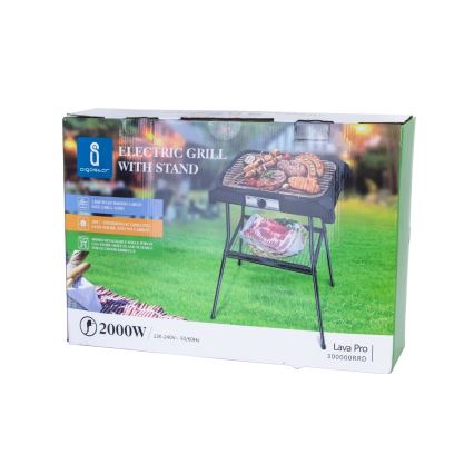 Aigostar - Elektrický gril so stojanom 2000W/230V čierna