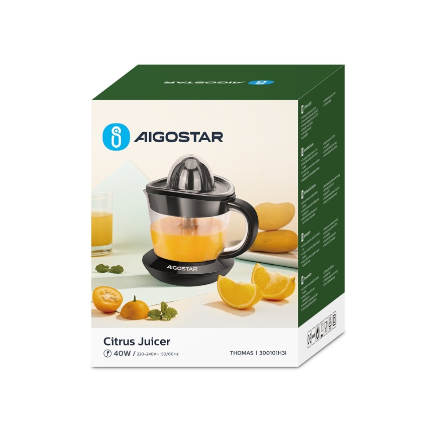 Aigostar - Elektrický lis na citrusy 1l 40W/230V čierna
