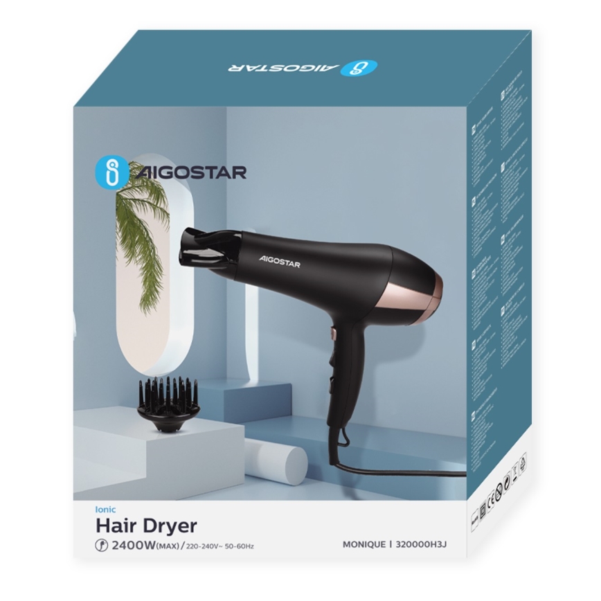 Aigostar - Fén 2400W/230V čierna