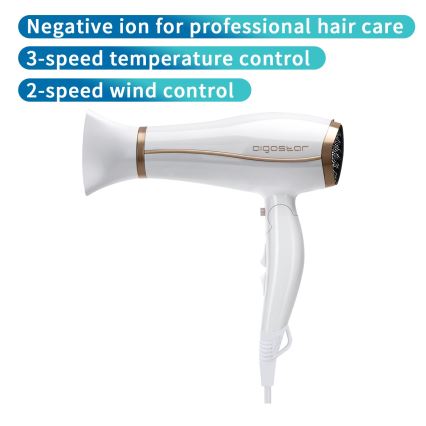Aigostar - Fén s ionizátorom 2200W/230V biela
