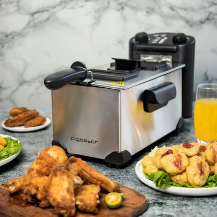 Aigostar - Fritéza 2200W/230V 3l čierna/matný chróm