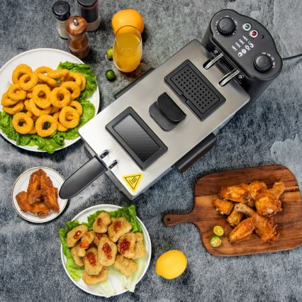 Aigostar - Fritéza 2200W/230V 3l čierna/matný chróm
