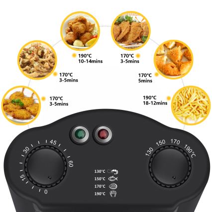 Aigostar - Fritéza 2200W/230V 3l čierna/matný chróm