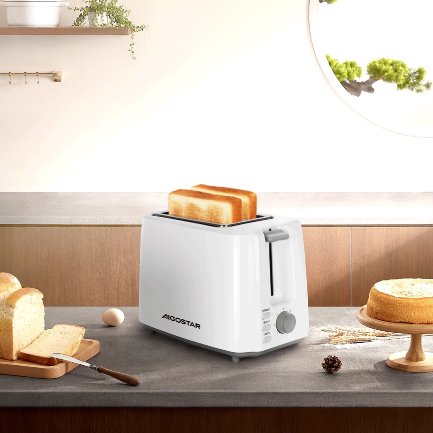Aigostar - Hriankovač s dvomi otvormi 750W/230V biela