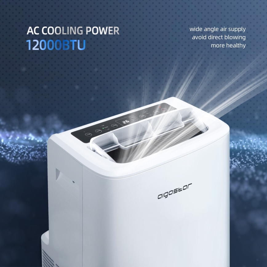 Aigostar - Inteligentná prenosná klimatizácia 1337W/230V 12000 BTU Wi-Fi biela + diaľkové ovládanie