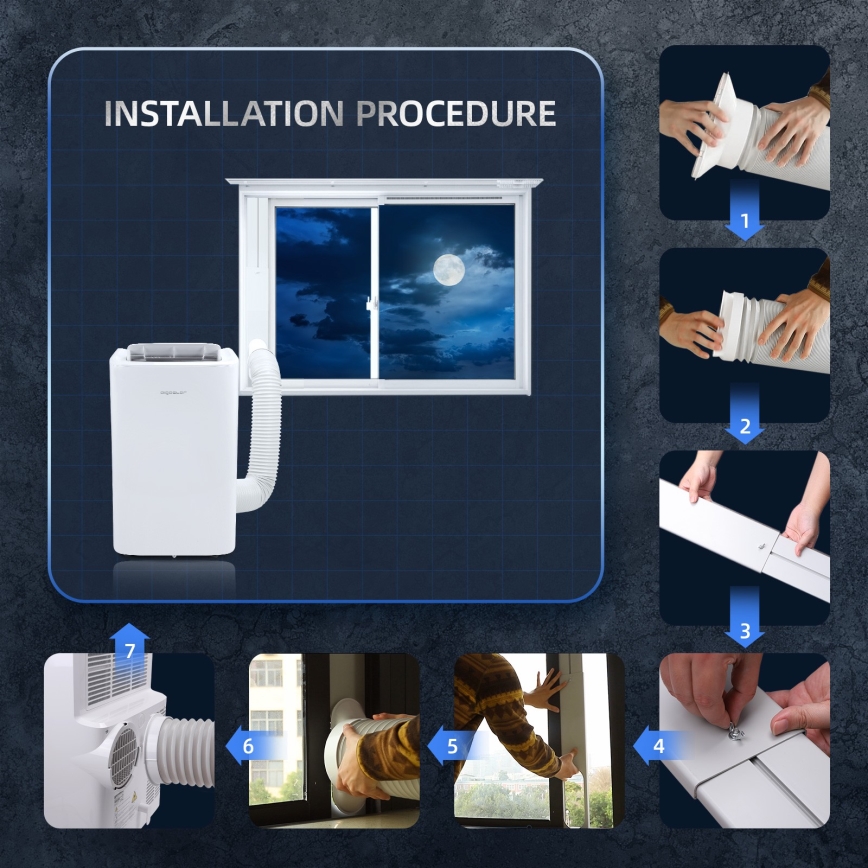 Aigostar - Inteligentná prenosná klimatizácia 1337W/230V 12000 BTU Wi-Fi biela + diaľkové ovládanie