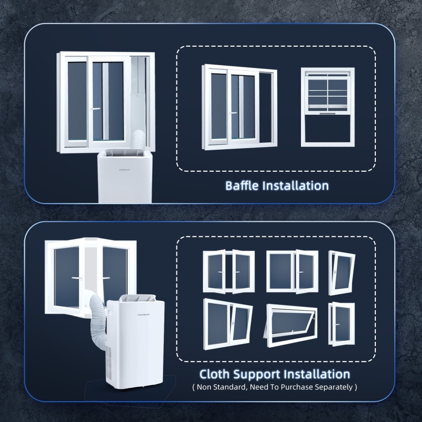 Aigostar - Inteligentná prenosná klimatizácia 1337W/230V 12000 BTU Wi-Fi biela + diaľkové ovládanie