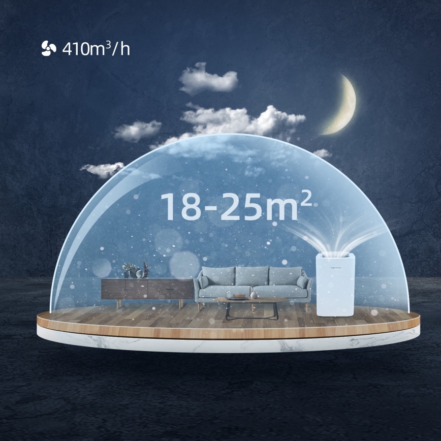 Aigostar - Inteligentná prenosná klimatizácia 1337W/230V 12000 BTU Wi-Fi biela + diaľkové ovládanie