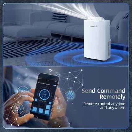 Aigostar - Inteligentná prenosná klimatizácia 1337W/230V 12000 BTU Wi-Fi biela + diaľkové ovládanie