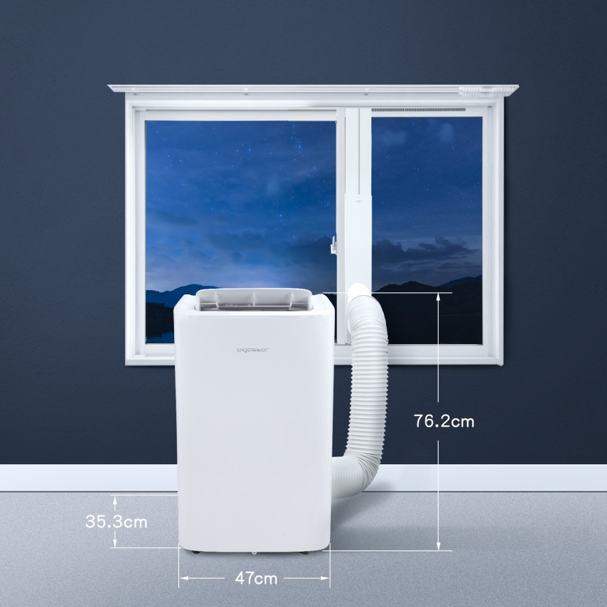 Aigostar - Inteligentná prenosná klimatizácia 1337W/230V 12000 BTU Wi-Fi biela + diaľkové ovládanie