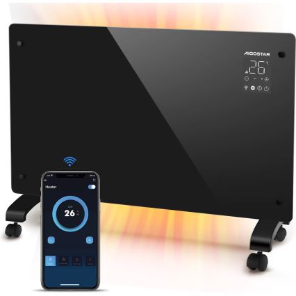 Aigostar - Inteligentný elektrický priamotop/konvektor s LCD displejom ECO/1000/2000W Wi-Fi