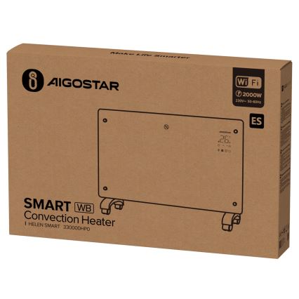 Aigostar - Inteligentný elektrický priamotop/konvektor s LCD displejom ECO/1000/2000W Wi-Fi