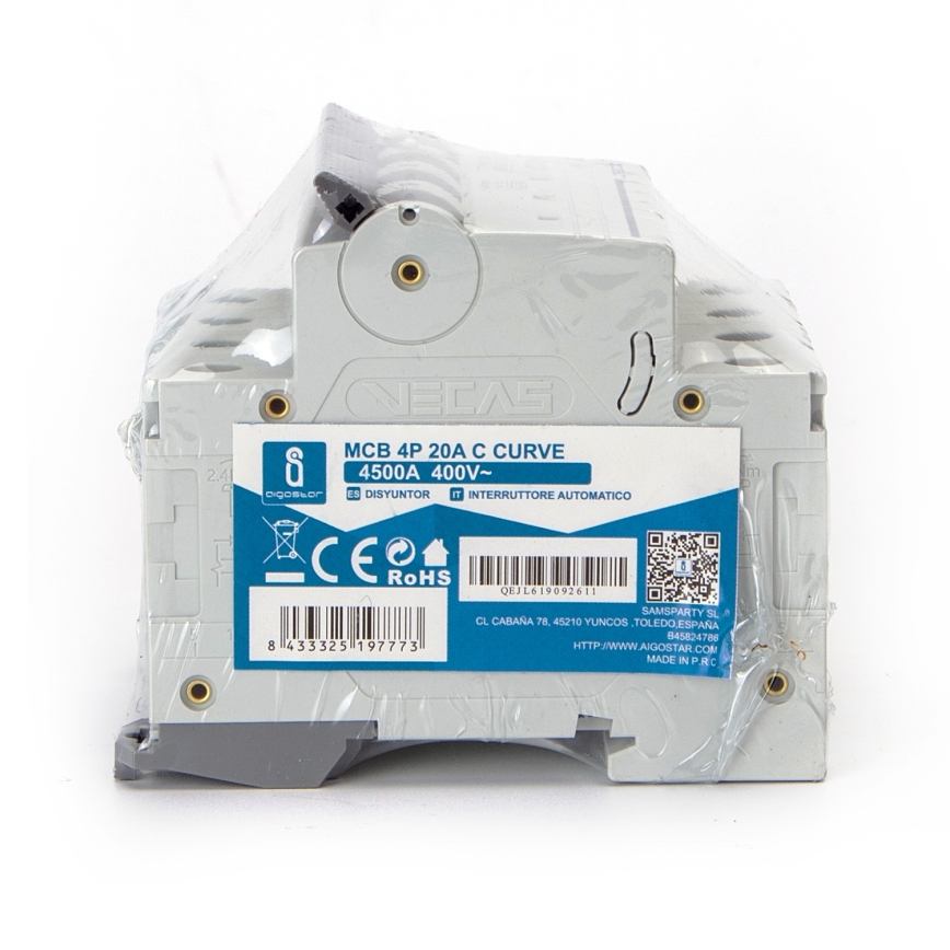 Aigostar - Istič 4-pólový 4P-20A-C 400V