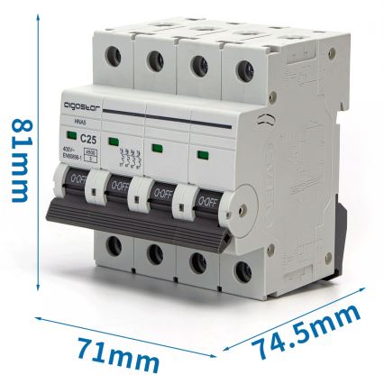 Aigostar - Istič 4-pólový 4P-25A-C 400V