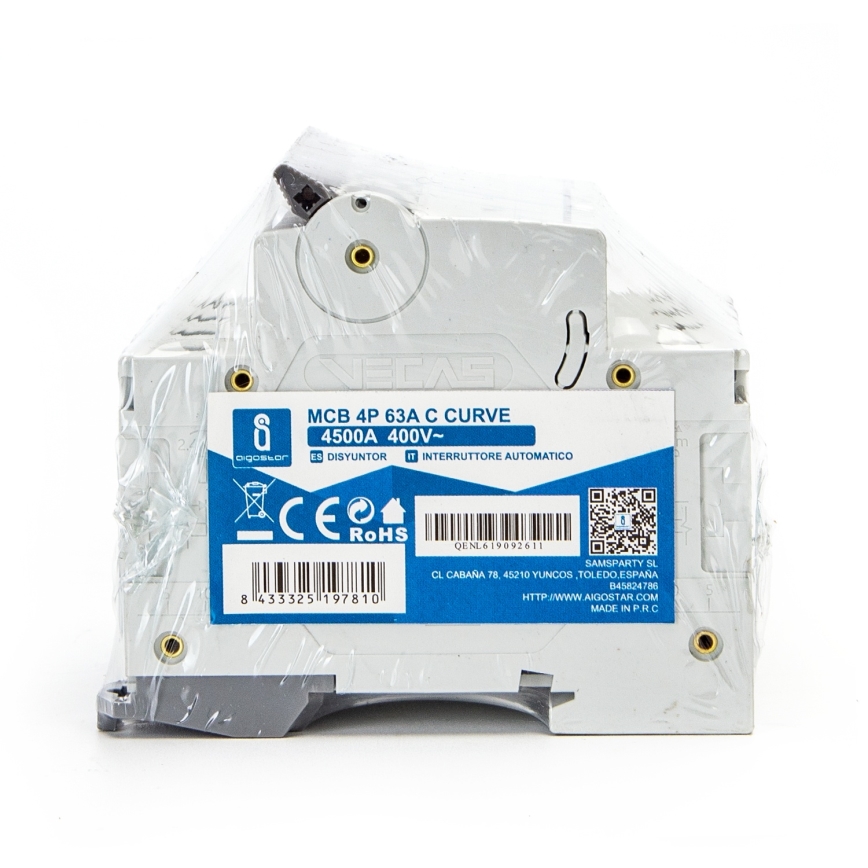 Aigostar - Istič 4-pólový 4P-63A-C 400V