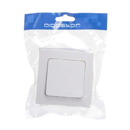 Aigostar - Jednoduchý vypínač s rámčekom č. 1 biely