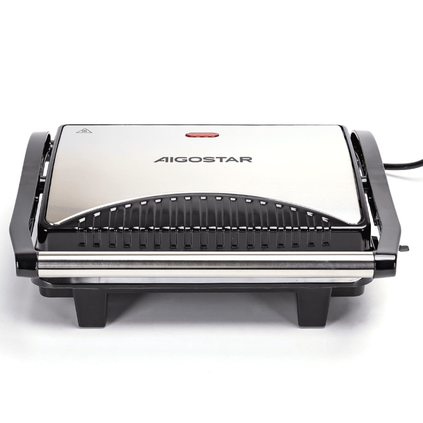 Aigostar - Kontaktný gril 1000W/230V čierna/matný chróm