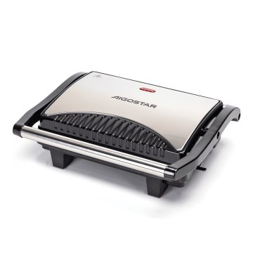 Aigostar - Kontaktný gril 1000W/230V čierna/matný chróm