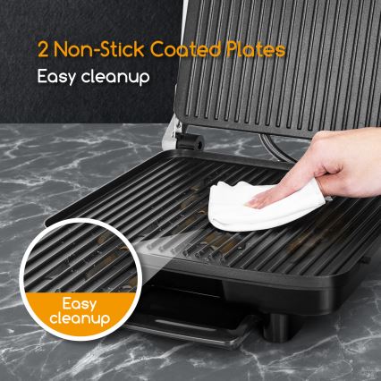 Aigostar - Kontaktný gril 2200W/230V matný chróm/čierna