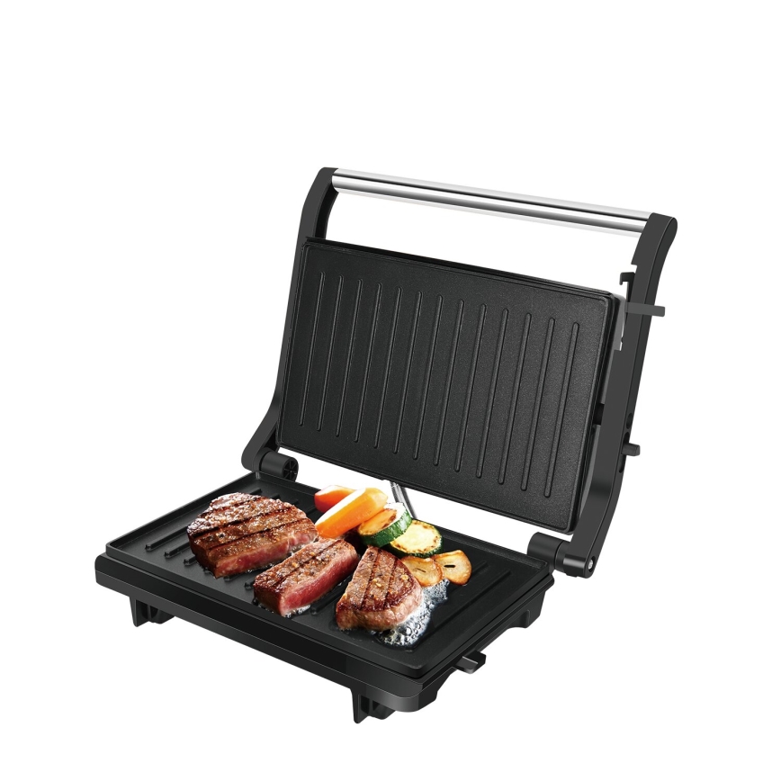 Aigostar - Kontaktný gril 800W/230V čierna/matný chróm