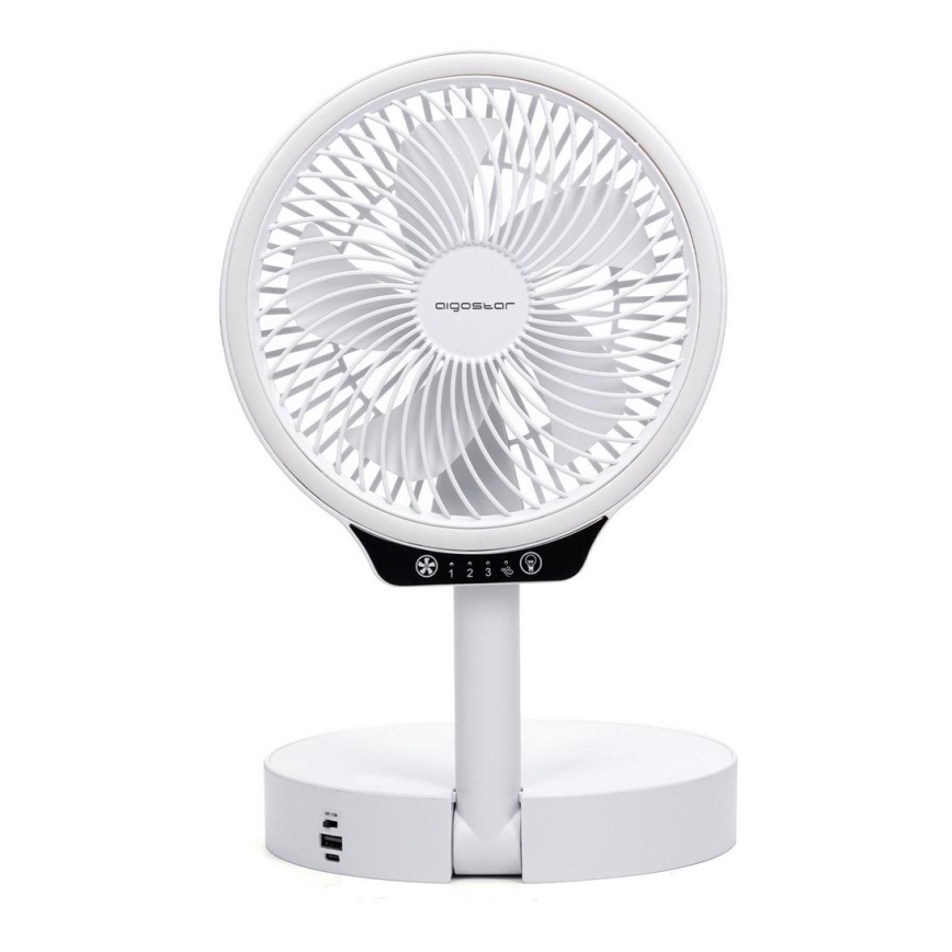 Aigostar - LED Bezdrôtový skladací ventilátor s USB portom 6,5W/5V