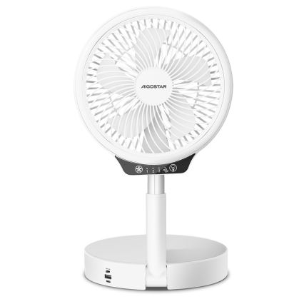 Aigostar - LED Bezdrôtový skladací ventilátor s USB portom 6,5W/5V