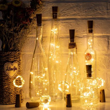 Aigostar - LED dekoračný reťaz so zátkou do fľaše 40xLED/3xLR44 4m teplá biela