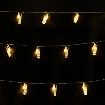 Aigostar - LED dekoratívny reťaz 20xLED/5W/USB 6 m teplá biela