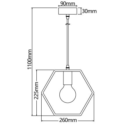 Aigostar - LED drevený luster na lane 1xE27/9W/230V 2200K borovica