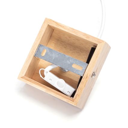 Aigostar - LED drevený luster na lanku 1xE27/9W/230V 2200K borovica
