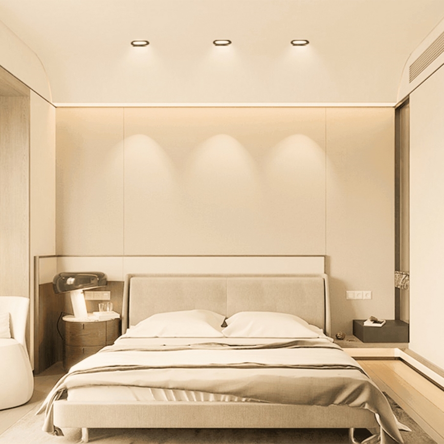 Aigostar - LED Kúpeľňové podhľadové svietidlo LED/4,8W/230V 3000K čierna IP65