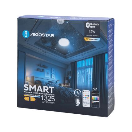 Aigostar - LED Stmievateľné kúpeľňové stropné svietidlo MESH Smart LED/12W/230V 3000-6500K IP44 + diaľkové ovládanie