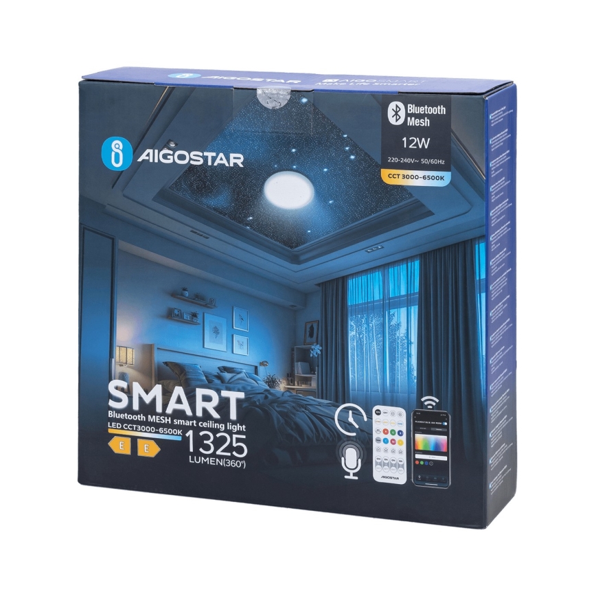 Aigostar - LED Stmievateľné kúpeľňové stropné svietidlo MESH Smart LED/12W/230V 3000-6500K IP44 + diaľkové ovládanie