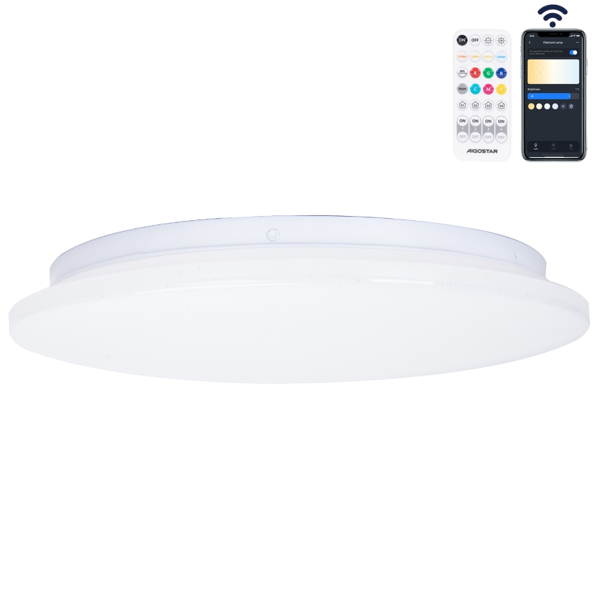 Aigostar - LED Stmievateľné kúpeľňové stropné svietidlo MESH Smart LED/18W/230V 3000-65000K IP44 + diaľkové ovládanie