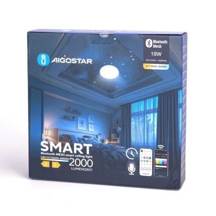 Aigostar - LED Stmievateľné kúpeľňové stropné svietidlo MESH Smart LED/18W/230V 3000-65000K IP44 + diaľkové ovládanie