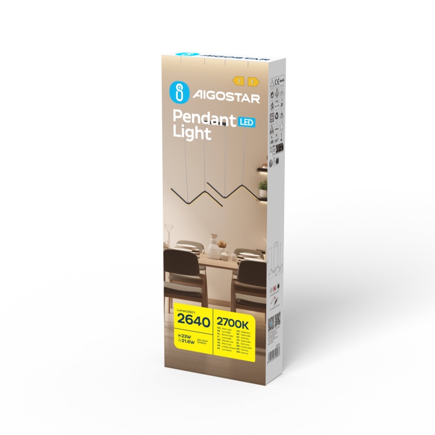 Aigostar - LED Luster na lanku LED/23W/230V 2700K