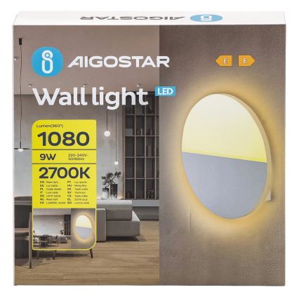 Aigostar - LED Nástenné svietidlo LED/9W/230V 2700K biela