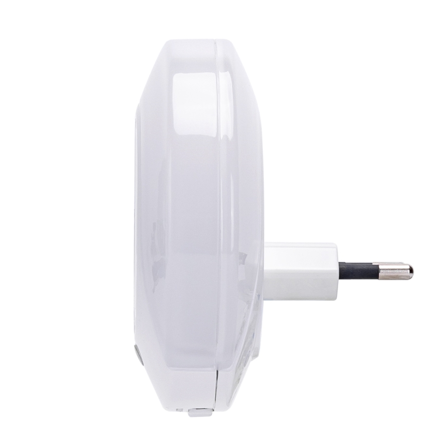 Aigostar - LED nočné svietidlo so súmrakovým senzorom do zásuvky s USB LED/0,4W/230V