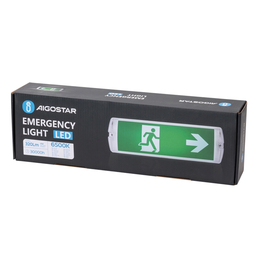 Aigostar - LED Núdzové svietidlo EMERGENCY EXIT LED/4W/230V IP65 6500K 600mAh
