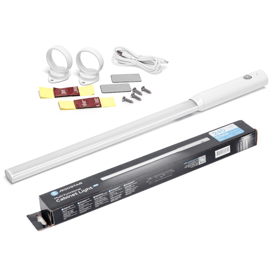 Aigostar - LED osvetlenie skrine s pohybovým senzorom LED/5W/5V 1800 mAh 5700K biela