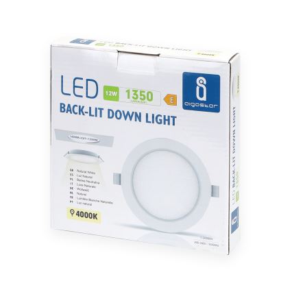 Aigostar - LED Podhľadové svietidlo LED/12W/230V 4000K pr. 17,5 cm biela