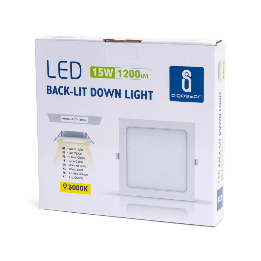 Aigostar - LED Podhľadové svietidlo LED/15W/230V 17,5x17,5 cm 3000K biela