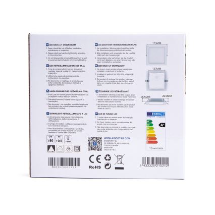 Aigostar - LED Podhľadové svietidlo LED/15W/230V 17,5x17,5 cm 3000K biela