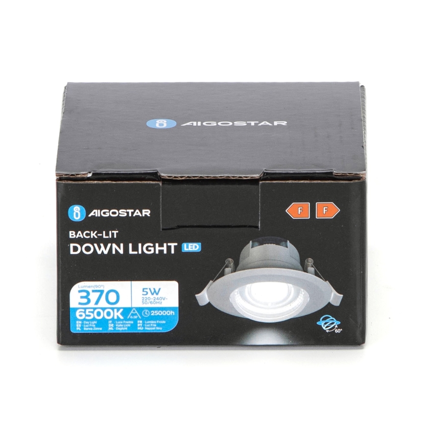 Aigostar - LED podhľadové svietidlo LED/5W/230V 6500K priemer 8,5 cm biela