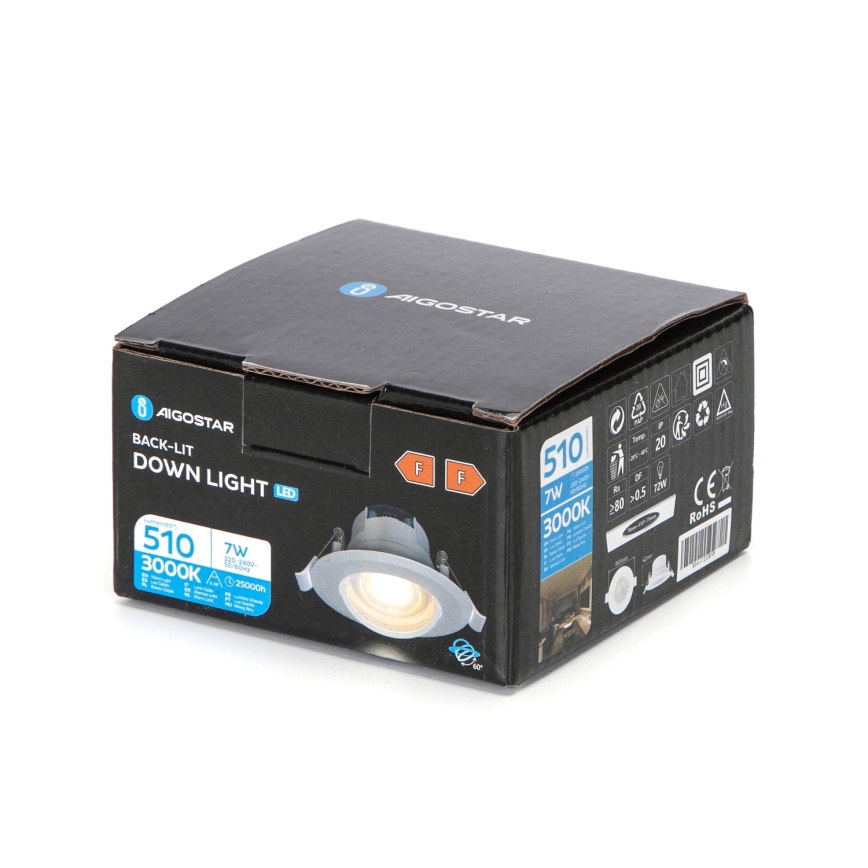 Aigostar - LED podhľadové svietidlo LED/7W/230V 3000K priemer 8,5 cm teplá biela