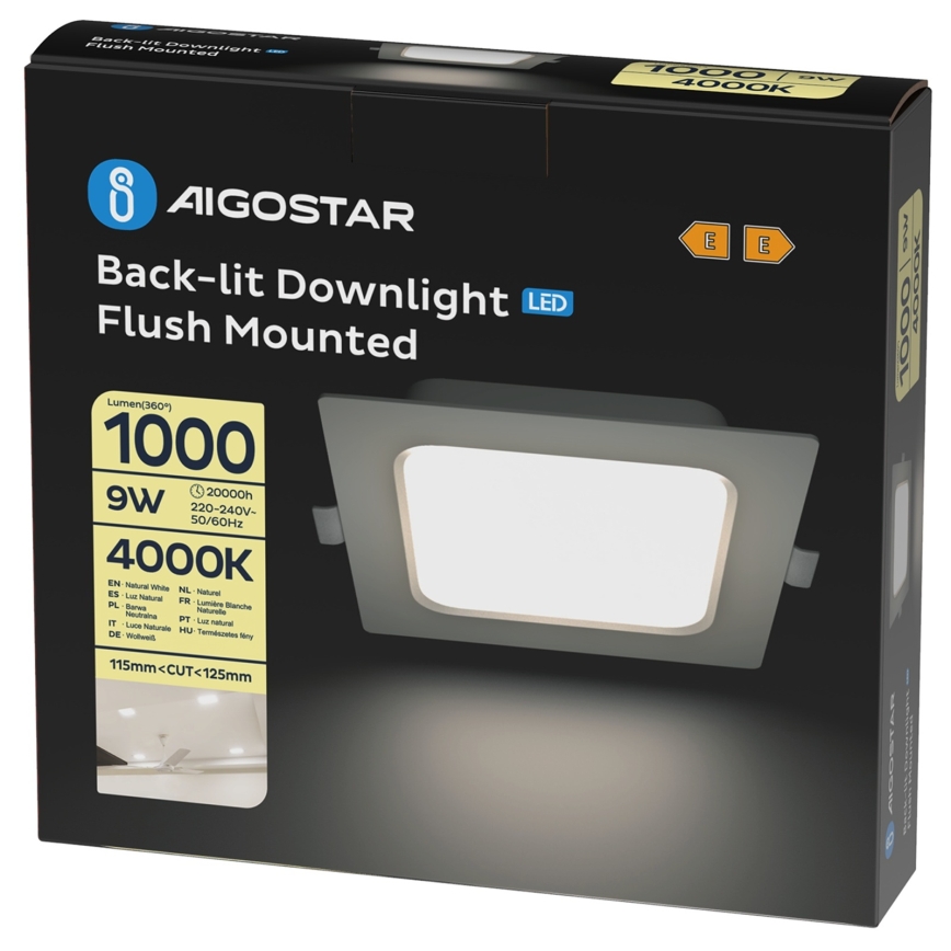 Aigostar - LED podhľadové svietidlo LED/9W/230V 4000K 14,5x14,5 cm biela